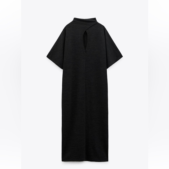 Zara Soft Cut Out Keyhole Dress - Dark Gray - Small - Picture 2 of 5